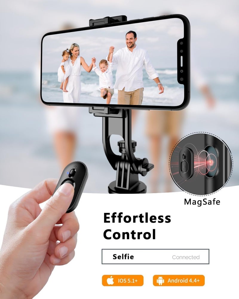 Kingjoy 67" Camera Tripod & Phone Selfie Stick, Lightweight Portable Travel Tripod Stand with Wireless Remote, Auto Pop Open Tripod,Compatible with Phone/iPhone/Camera for Photography & Vlogging - Image 3